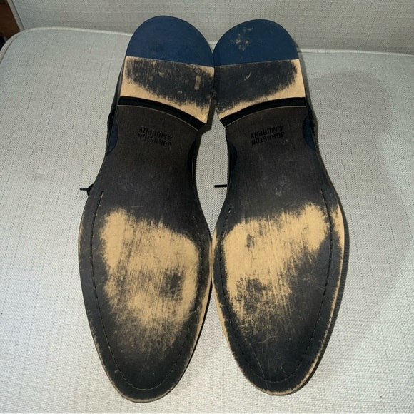 JOHNSTON & MURPHY CONARD CAP TOE MENS DRESS SHOES SZ 12M BLACK LEATHER